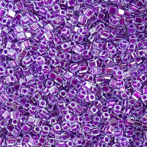 Miyuki Square/Cube Beads 1.8mm Aqua/Hot Pink Lined Luster image