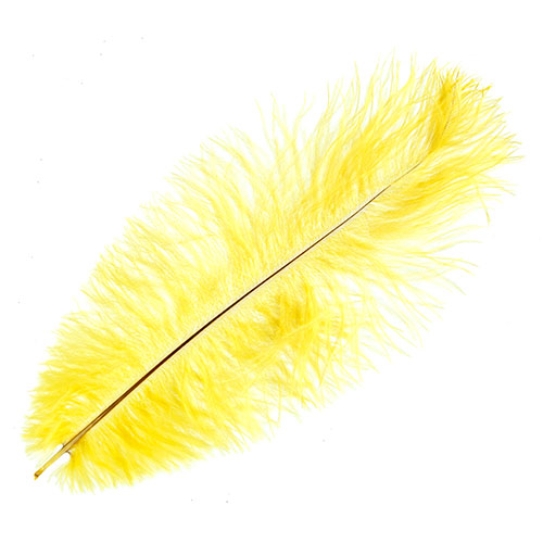 Ostrich Drab Feathers 11-13in Premium Quality Lemon image