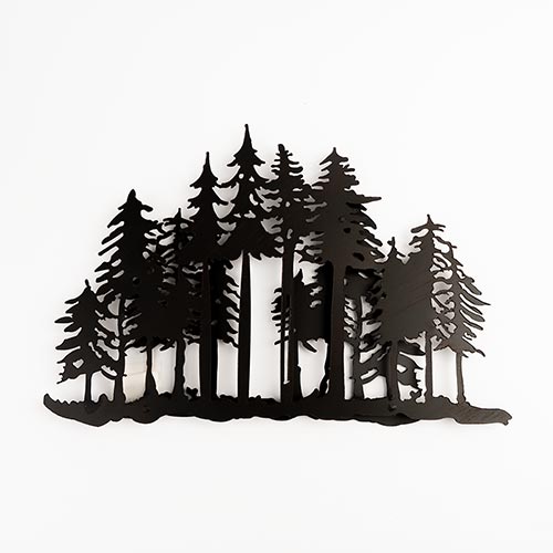 Christmas Wall Art - Evergreen Trees - Black 17.25x11.5in image